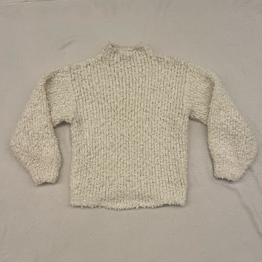STATE Cream Textured Women's Turtleneck Sweater